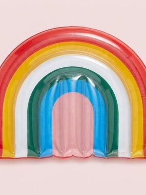 NWT Inflatable Rainbow Spa Pillow